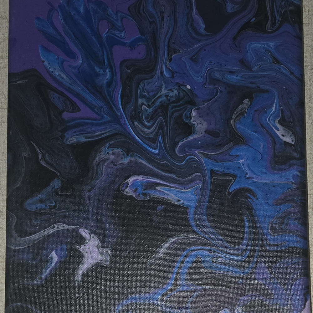 Blue and Purple Fluid Art Painting